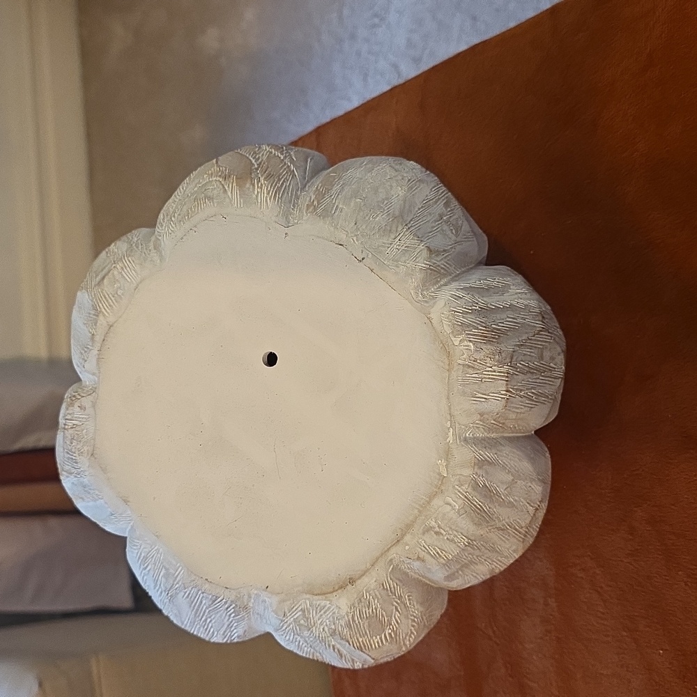 Decorative White and Tan Vintage Wood Carved Pumpkin - Picture 3 of 5